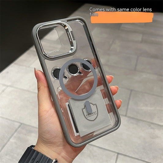 iphone 15 Lens Invisible Bracket Phone Case Magnetic Suction