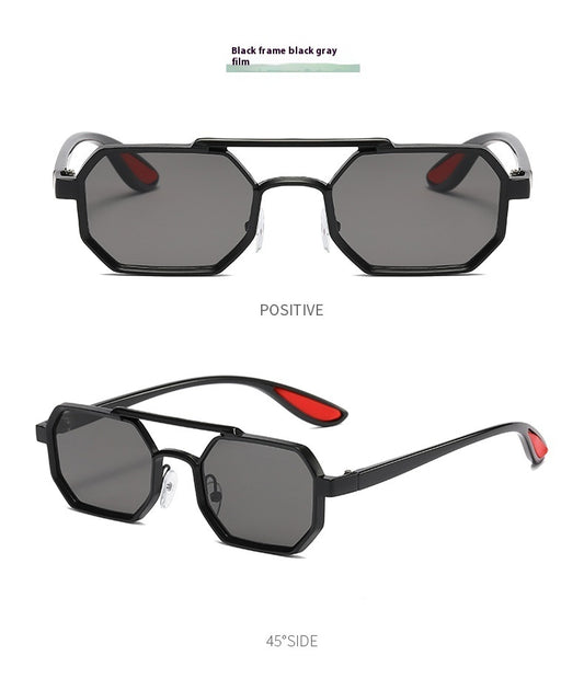 Fashion Metal Sunglasses Large Frame Sun-resistant Sunglasses
