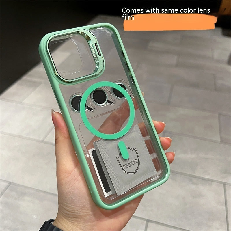 iphone 15 Lens Invisible Bracket Phone Case Magnetic Suction