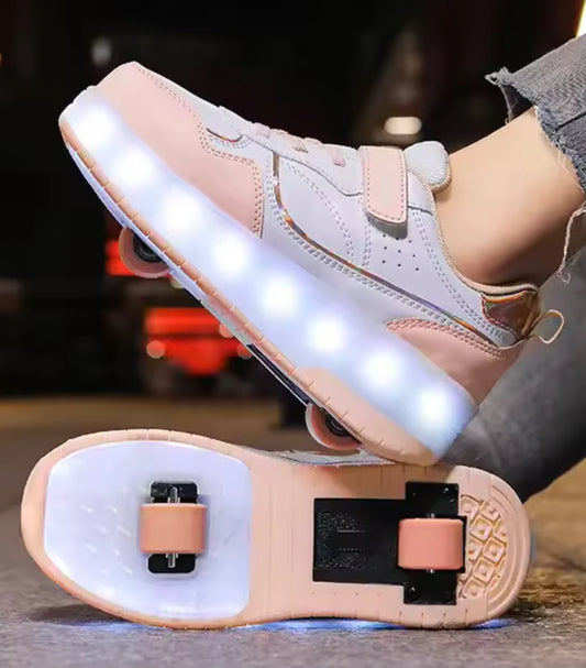 Children's shoes new roller skates walking shoes Children's sports shoes elementary school roller shoes flashing roller skates