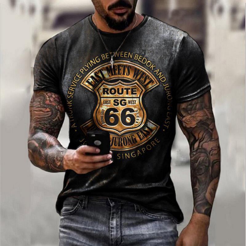 Camisetas retro de manga corta de verano para hombre.