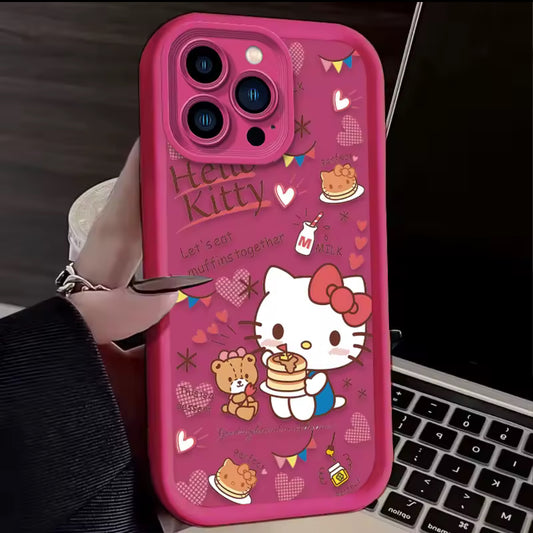 Hello Kittyyy Case for iPhone 14 15 Pro Max 13 12 11 X XS XR 7 8 Plus SE 2020 Silicone Shockproof Cover