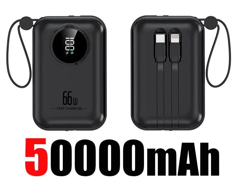 Power bank 50000mAh Large Capacity Power Bank 4 in 1 Fast Charging Powerbank Portable Battery Charger For iPhone Samsung Huawei