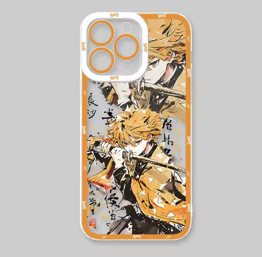 Cartoon Demon Slayer Phone Case For iPhone 16 15 14 13 12 11 Pro Max X XR XS 7 8 Plus SE 2020 Matte Hard Shockproof Back Cover