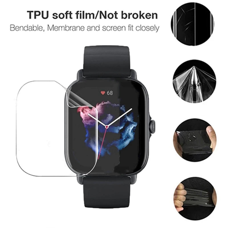 3PCS Soft Hydrogel Film For Amazfit GTS 3 GTS 2 2e GTS 2 Mini Smartwatch Screen Protector for GTS4 GTS2e GTS3 Film Not Glass
