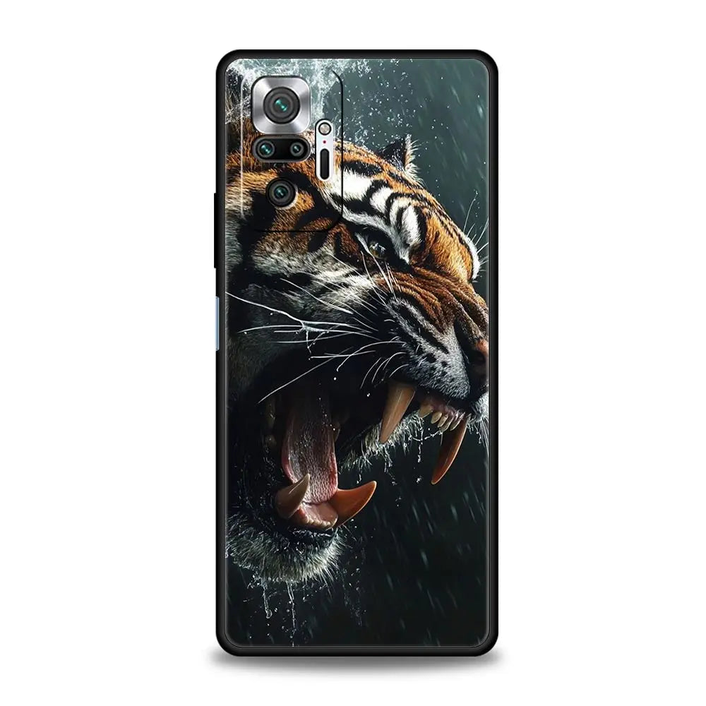 Phone Case For Xiaomi Redmi Note 14 13 12 5G 11 10 Pro Plus 4G 9S 9 14C 13C 12C 10C 9C 9A Soft TPU Cover Tigre Wolf Lion Animal
