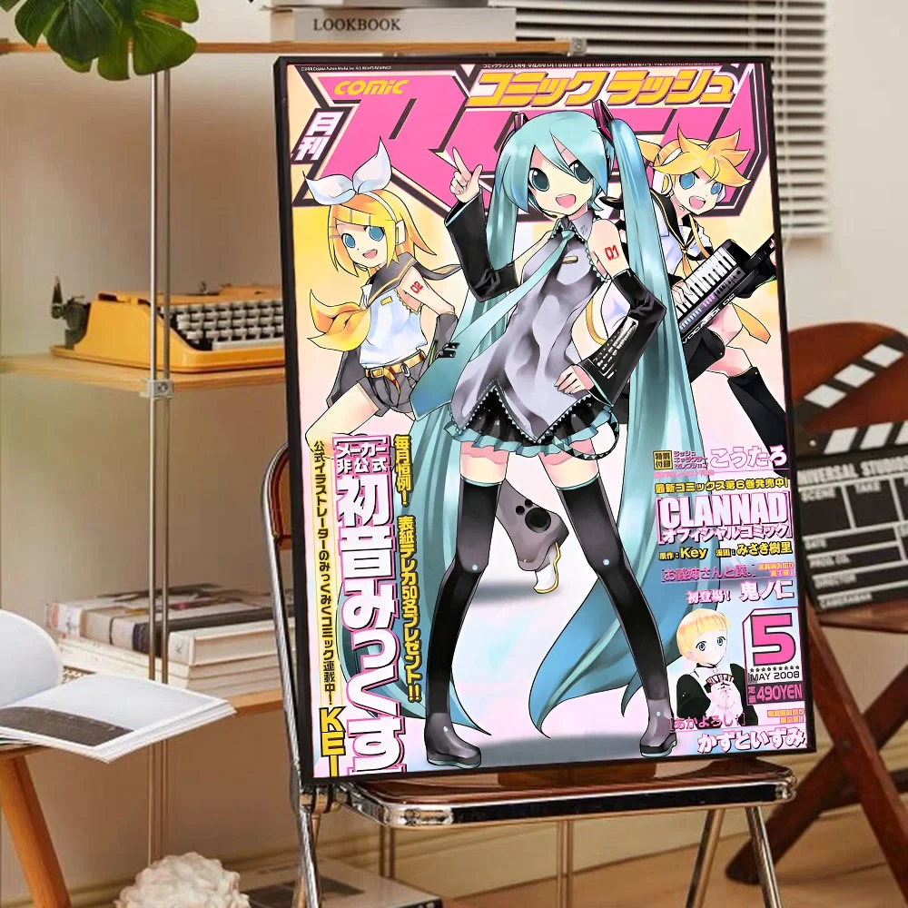 H-HATSUNE M-MIKU Poster Self-adhesive Art Poster Whitepaper Prints Posters Artwork Home Decor
