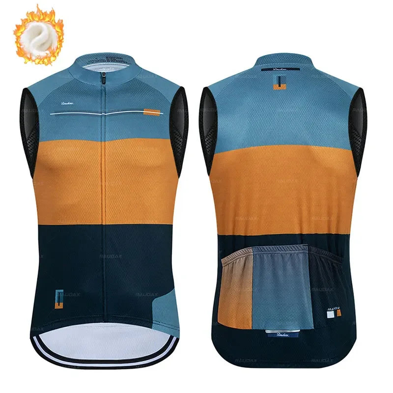 Winter Thermal Fleece Cycling Vest New Raudax Team Winter Sleeveless Cycling Vest MTB Road Bike Cycling Tops Warm Cycling Jacket
