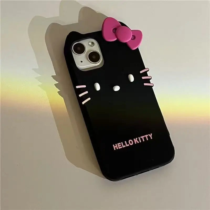 Simple Kitty Cat Silicone Soft Phone Case For iPhone 11 12 13 14 15 16 17 Pro Max
