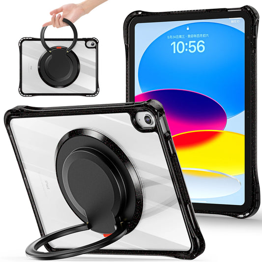 For ipad 10th Generation Case 10.9 inch 2022 Shockproof Transparent Wrist Strap Rotating Stand For ipad 10th A2757 A2777 A2696