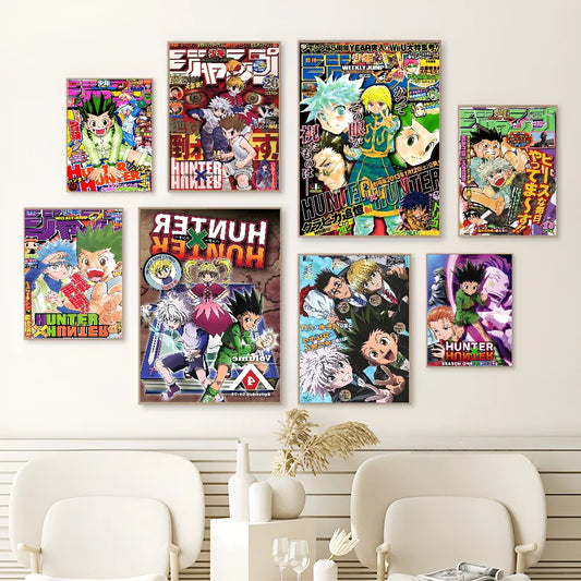 Anime Hunter X Hunter Classic Vintage Posters HD Quality Wall Art Retro Posters for Home Room Wall Decor