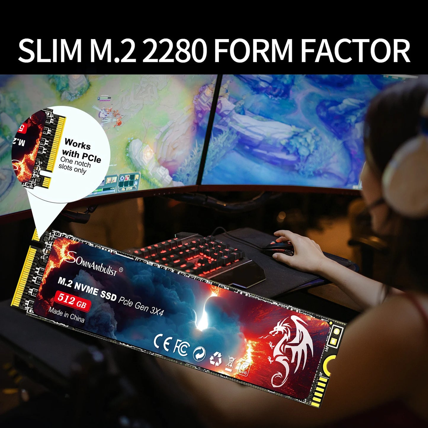 Unidad de estado sólido interna para ordenador portátil y de escritorio M2 SSD NVMe 256GB 512GB 1TB 128GB M.2 NMVe 2280 PCIe 3,0