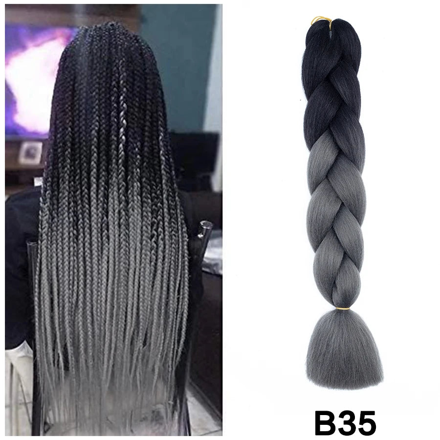Jumbo Braiding Hair Synthetic Crochet Braids Hair Knotless Braids For Box Braids Senegales Tribal Braids Yaki Hair Extensions