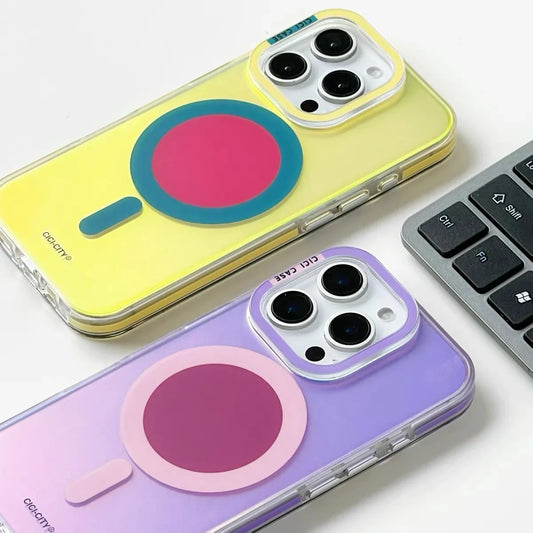 Luxury Fashion Matte Color Changing Magsafe Phone Cases for iPhone 17 Air 16 15 Pro Max 14 13 Magnetic Wireless Charge Cover