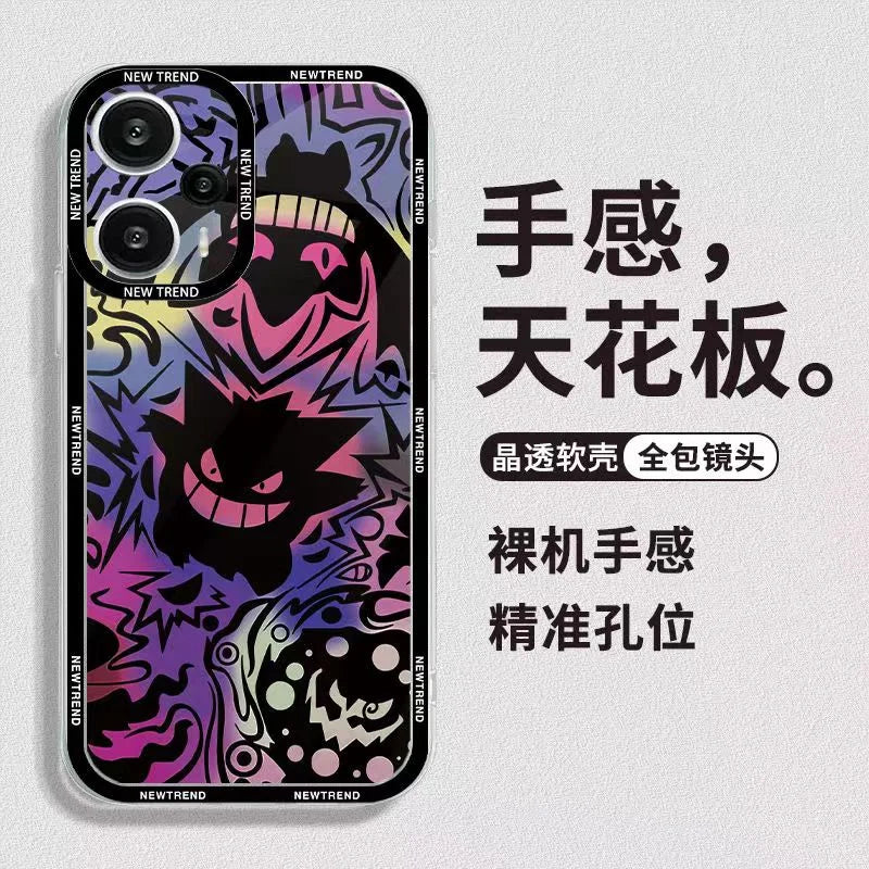 P-Pokemon Gengar Casing For Iphone 16 15 14 13 12 11 Pro Max XR XS Max X 6 6S 7 8 15 Plus  Cover Cartoon  Soft TPU Case