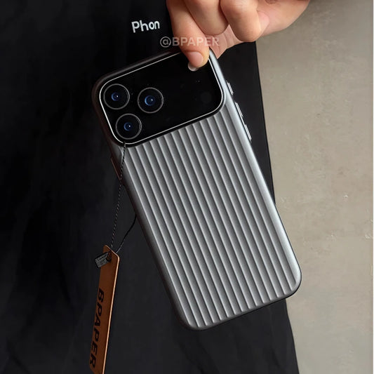 Hard Back Case For iphone 17 16 Pro Max 17 16 Pro Natural Titanium glossy Color corrugated stripe anti-fingerprint Luxury Cover