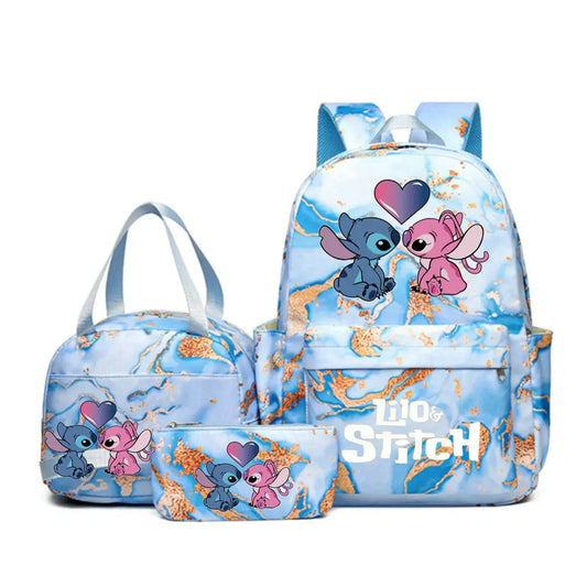 3Pcs/set Lilo Stitch Backpack for Girl Boy Student Teenager Children Rucksack Kids Birthday Gift Women Casual School Bag