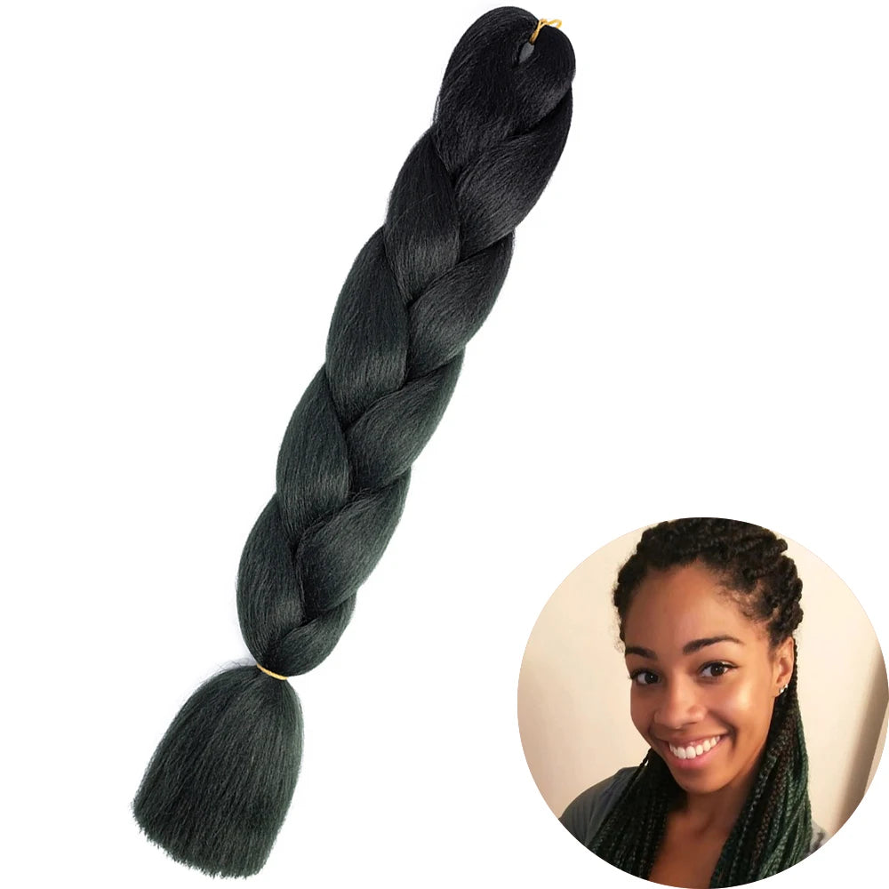 AZQUEEN 24 Inches Jumbo Braiding Hair Synthetic Hair Extensions Afro Ombre Crochet Braid Hair Wholesale For Women