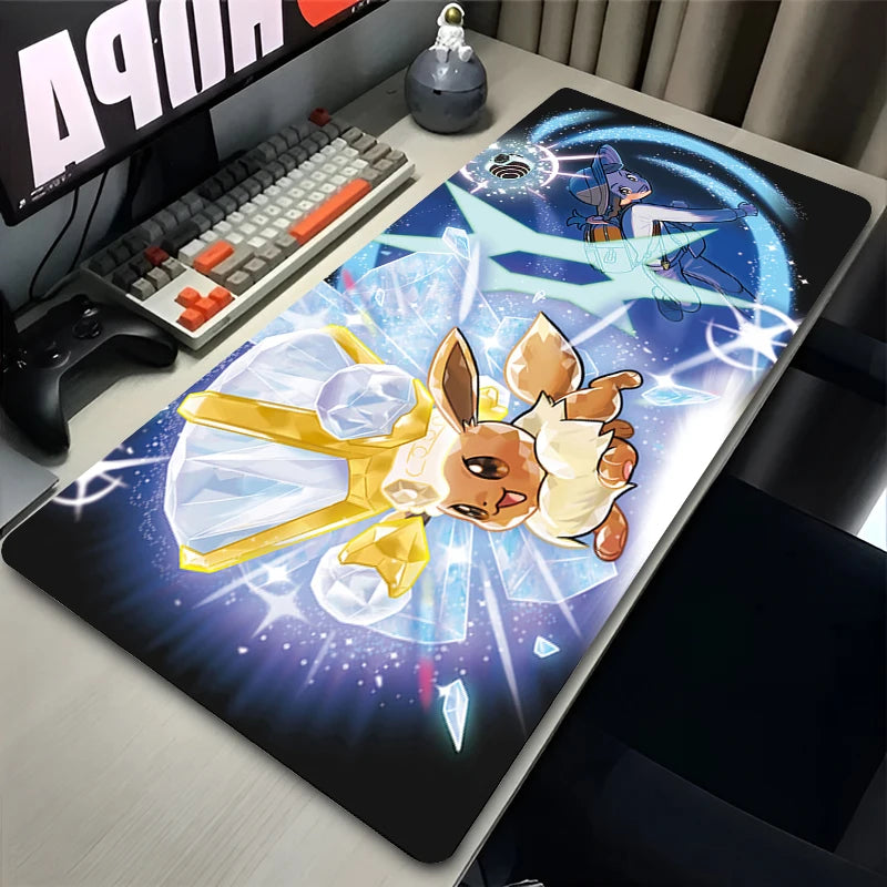 Kawaii Japan Anime Mouse Pad PC Colorful E-eevee Gamer Cabinet Mousepad XXL P-pokemon Keyboard Rug Laptop Gaming Rubber Desk Mat