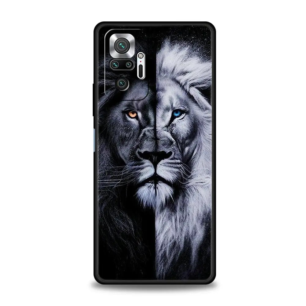 Phone Case For Xiaomi Redmi Note 14 13 12 5G 11 10 Pro Plus 4G 9S 9 14C 13C 12C 10C 9C 9A Soft TPU Cover Tigre Wolf Lion Animal
