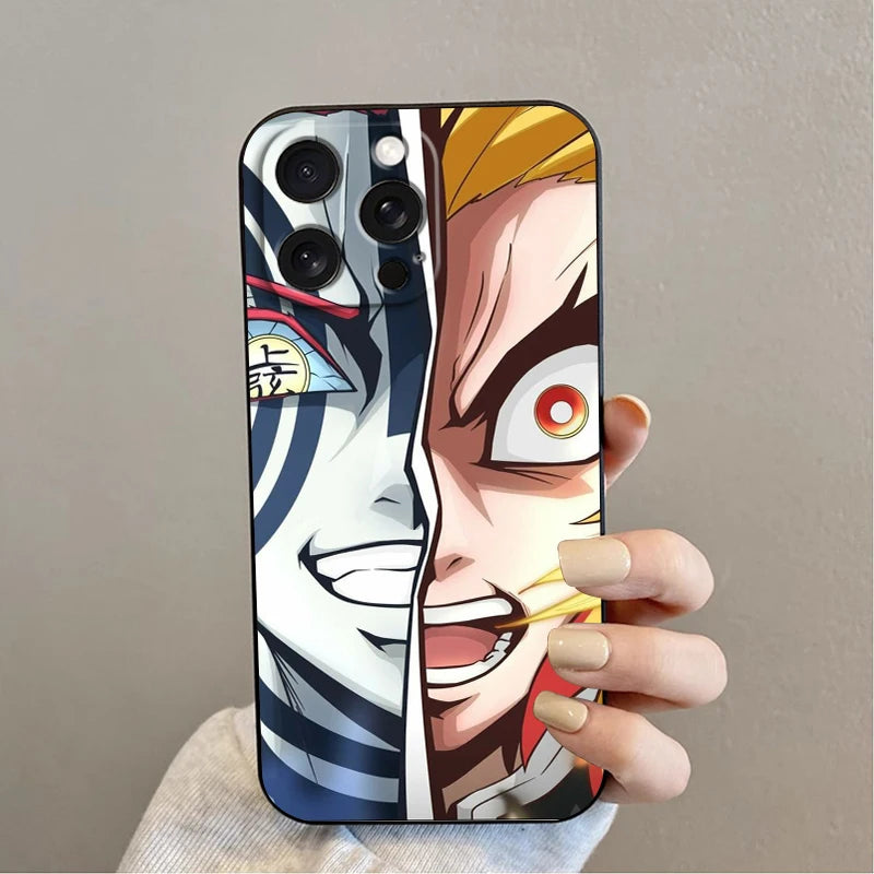 Anime D-Demon S-Slayer Self For Apple iPhone 16 15 14 13 12 11 XS XR X Pro Max Plus Mini Black Funda Phone Case