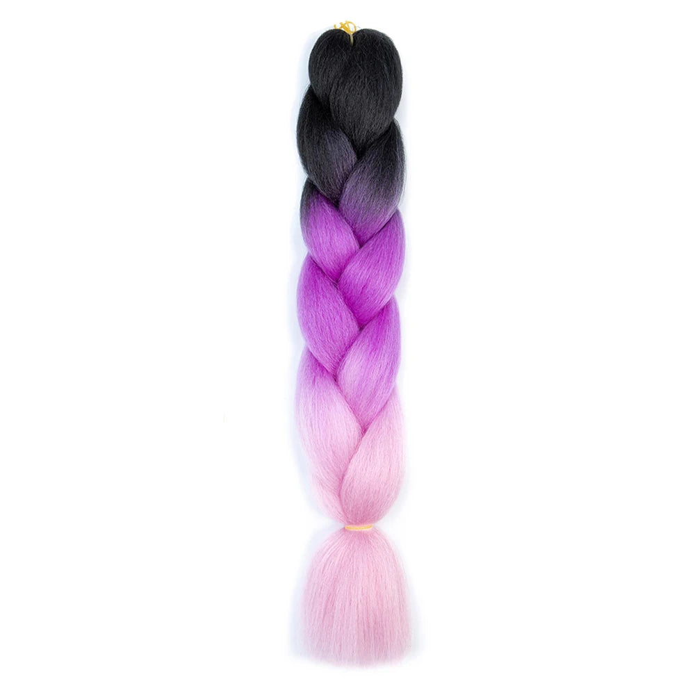 AZQUEEN 24 Inch Jumbo Braids Extensions Synthetic Braiding Hair Afro Ombre Color kanekalon Hair for Children Braid