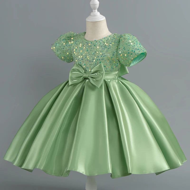 Baby Girls Christmas Dress Sequin ShortSleeve Party Dress Birthday Toddler Dress Wedding Princess Dress for Kid Girl Luxury Cown