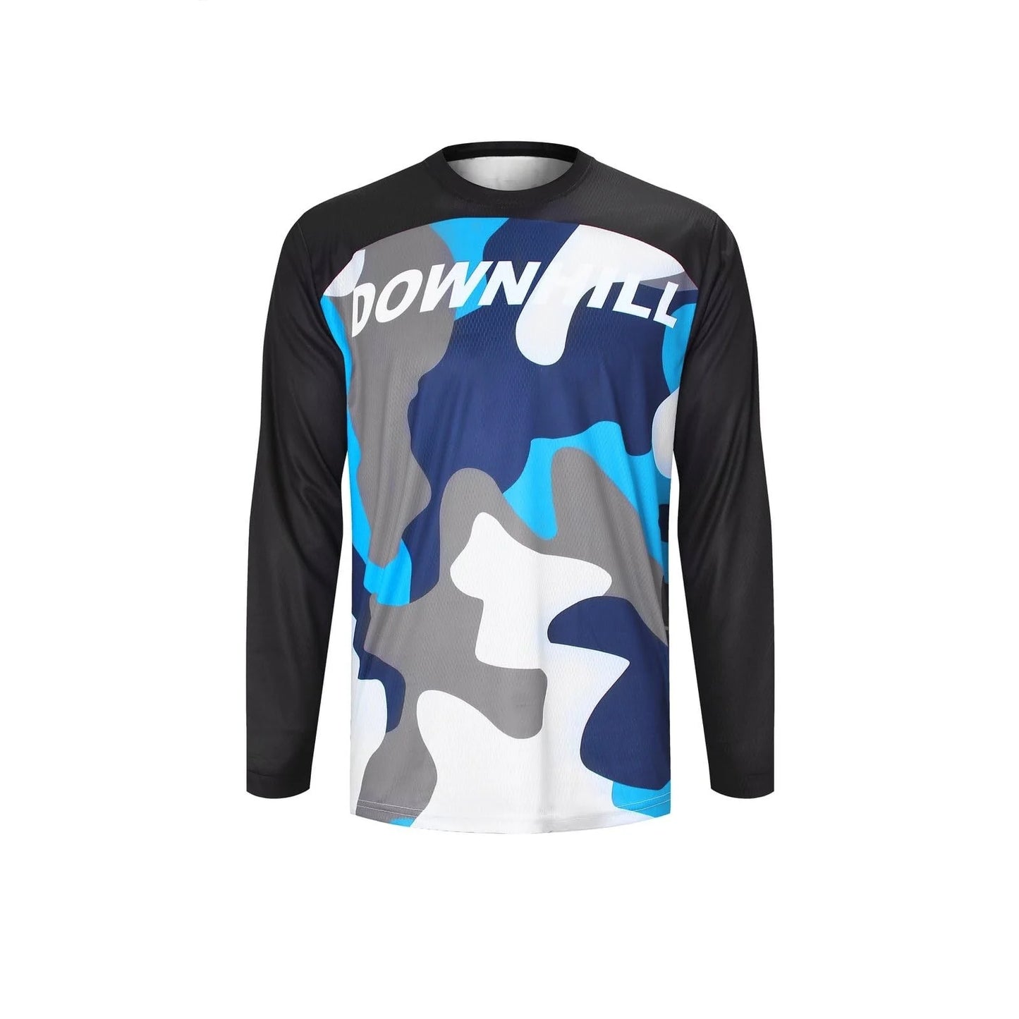 Men's Mountain Bike Off-road Motorcycle 3D Printed Breathable Long Sleeved T-shirt, Suitable for Downhill, BMX and Other Sports