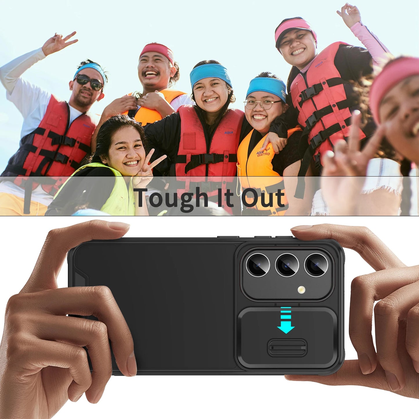 Slide Camera Phone Cover For Samsung Galaxy S24 S23 S22 S21 Ultra Plus S23 FE S21 FE S24Ultra S23Ultra 5G Case Silicone Coque