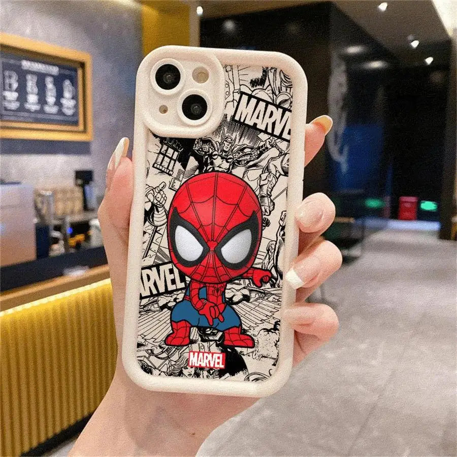 Cartoon Marvel Groot Spiderman Phone Case for Apple iPhone 16 13 15 Pro Max 14 13 Pro 11 12 14Plus 15Plus Soft TPU