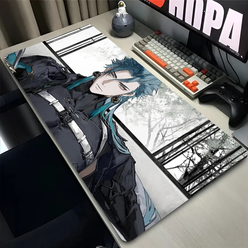 Gamer Mousepad Gaming Cabinet Mouse Pad Large Mouse Mat Natural Rubber Mat Wuthering Waves Jiyan PC Desk Mats Design Mousepads