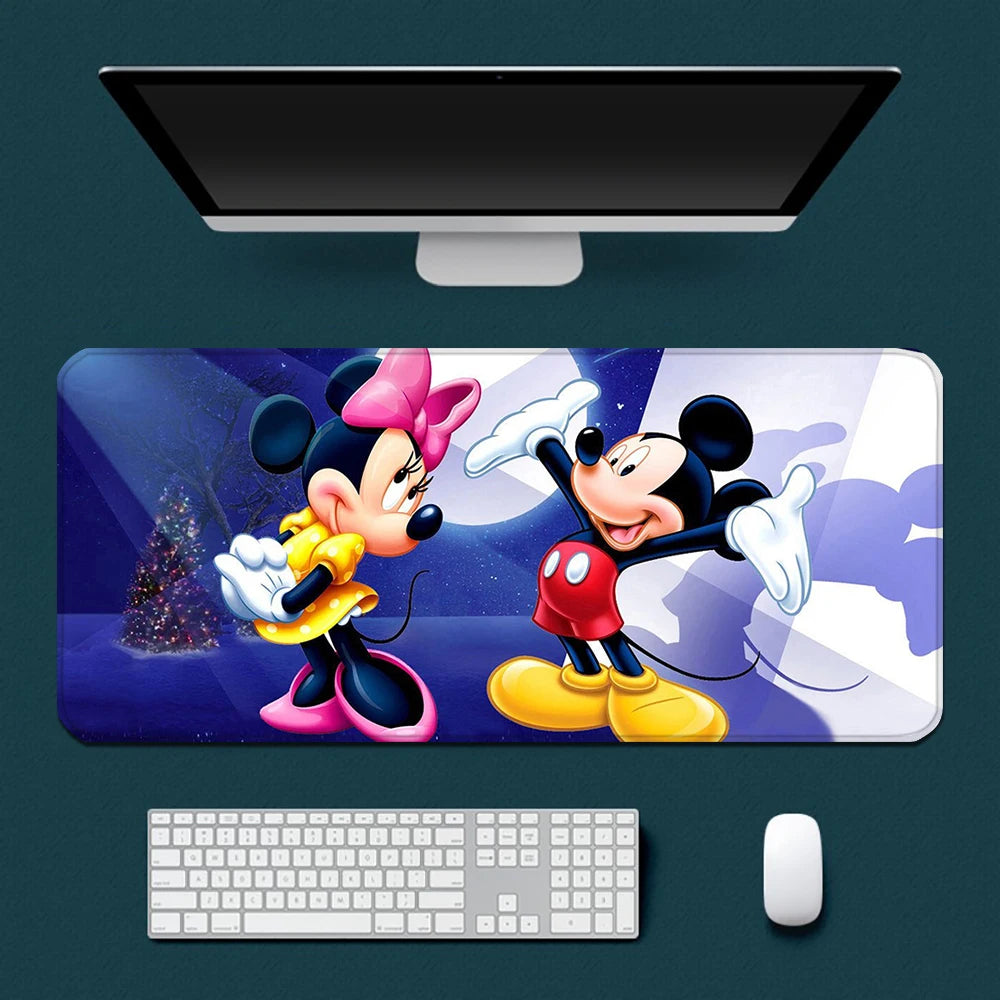 Cute Cartoon Mickey Minnie Mousepad HD Printing Computer Gamers Locking Edge Non-slip Mouse Pad XXL90x40cm Keyboard PC Desk Pad