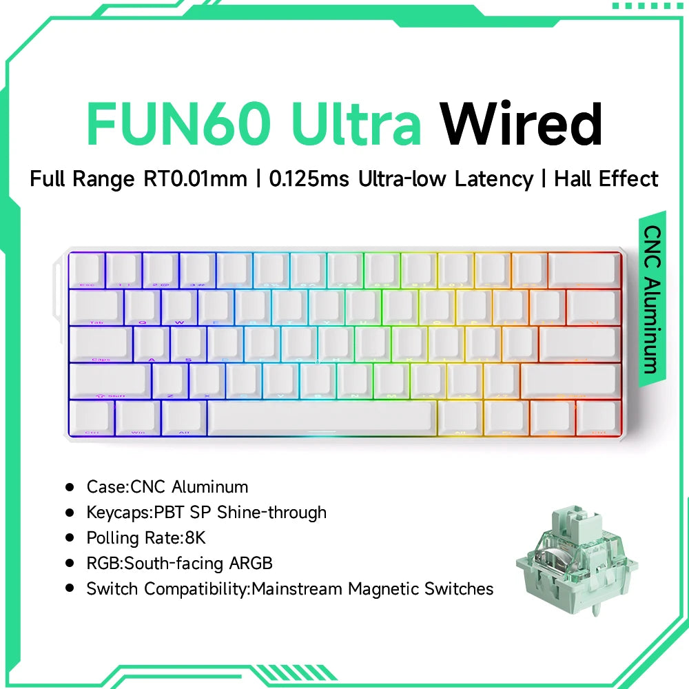 AKKO MonsGeek FUN60 magnetic switch keyboard, ARGB
