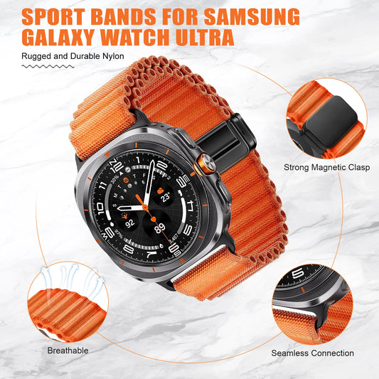 Trail Loop For Samsung Galaxy Watch Ultra Strap 47mm Accessories Sport Nylon Magnetic Bracelet Galaxy Watch7 Ultra 47 mm Bands