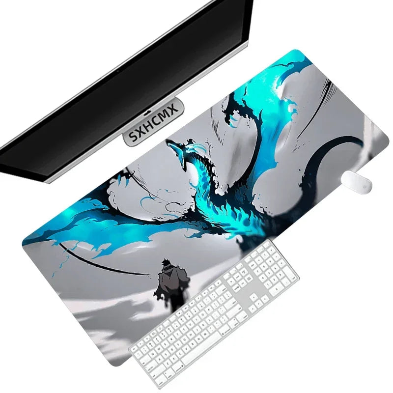 Gaming Mouse Pad Anime Solo Leveling Large Desk Mat XXL Computer Accessories Mousepad 900x400 Stitch Edge Rubber Keyboard Mat