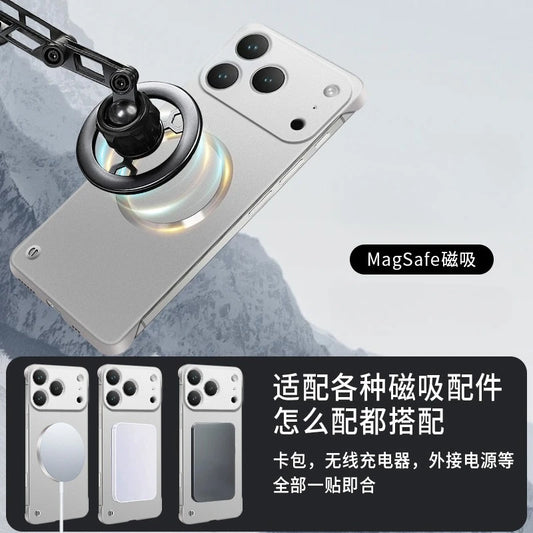 For Iphone 17 Pro Max Metallic Paint Frameless Ultra Thin Hard PC Case for Iphone 17 Air 17Pro Magnetic Magsafe Protect Cover