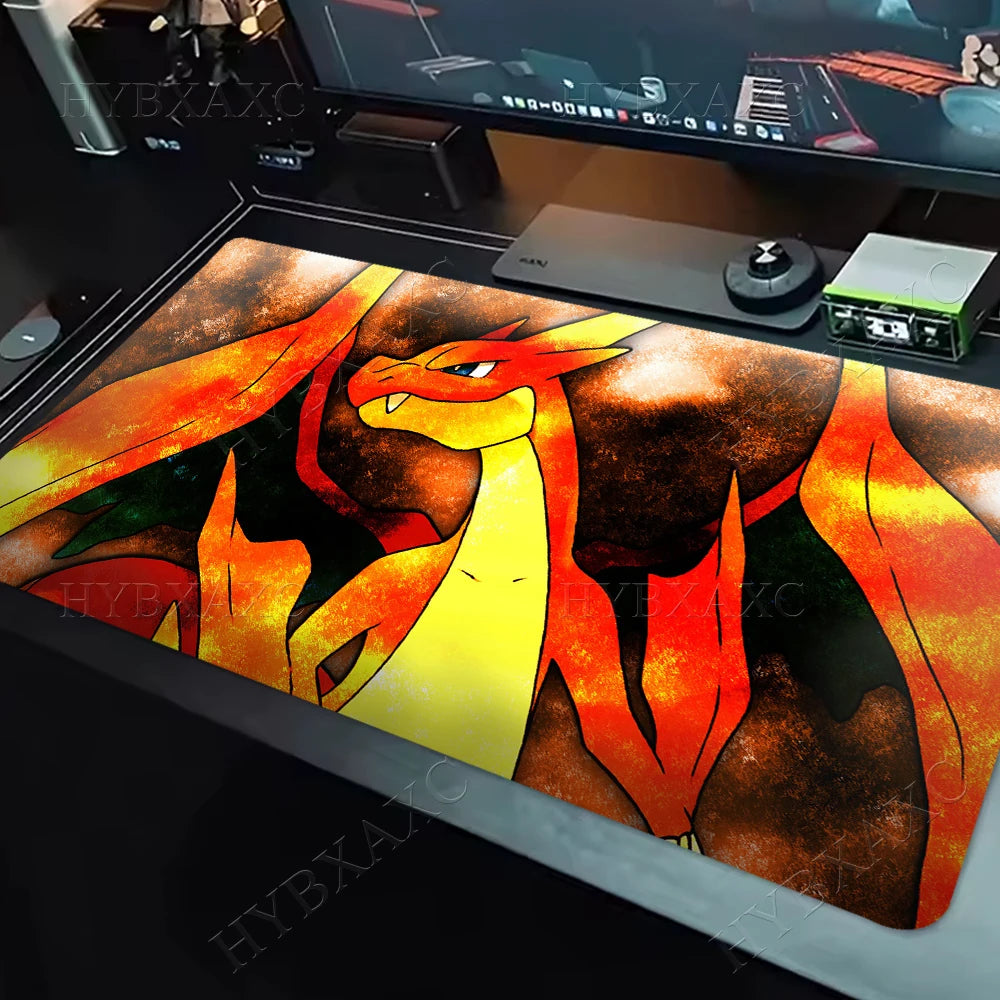 Gaming Mouse Pad P-pokemon Charizard Home New HD Pc Mousepad XXL keyboard pad Non-Slip Office Carpet Laptop Mice Pad Gift