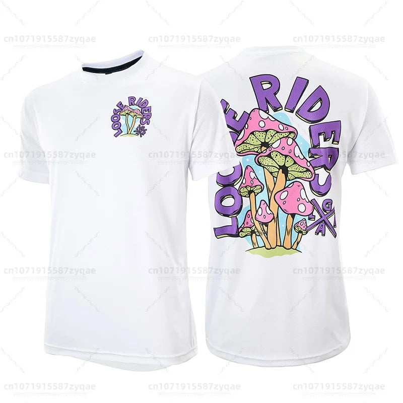 Loose Rider-Cycling Sweatshirt for Men, Short Sleeve, Enduro Motocross, BMX, Sweat-Wicking, Wet, New