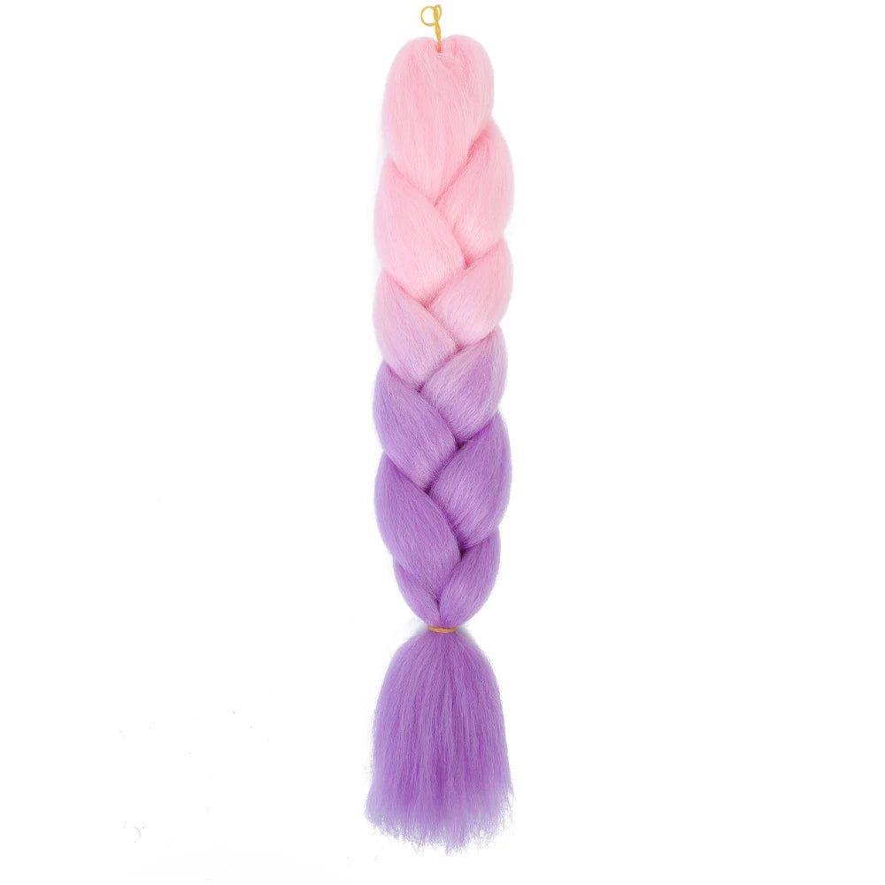AZQUEEN 24 Inch Jumbo Braids Extensions Synthetic Braiding Hair Afro Ombre Color kanekalon Hair for Children Braid