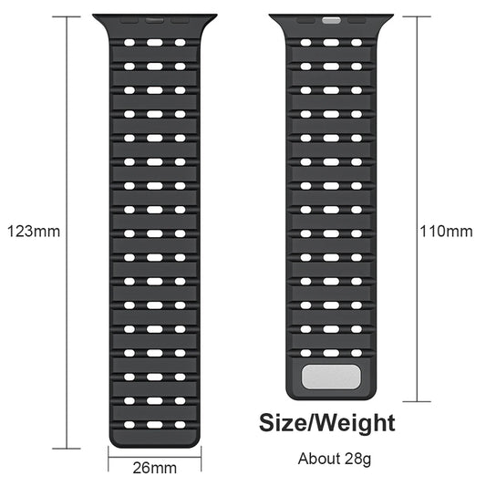 Magnetic Sport Breathable Silicone Strap For Apple Watch Ultra 2 49mm SE 45mm 44mm 42mm Band Replacement Watchband Bracelet