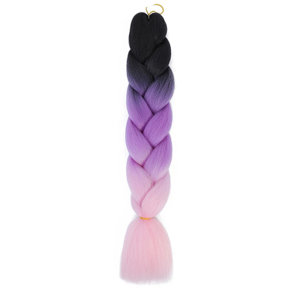 AZQUEEN 24 Inch Jumbo Braids Extensions Synthetic Braiding Hair Afro Ombre Color kanekalon Hair for Children Braid