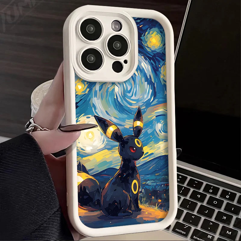 Oil Painting animation Case for iPhone 14 15 Pro Max 13 12 11 X XS XR 7 8 Plus SE 2020 Shockproof Soft Silicone Protective Cover