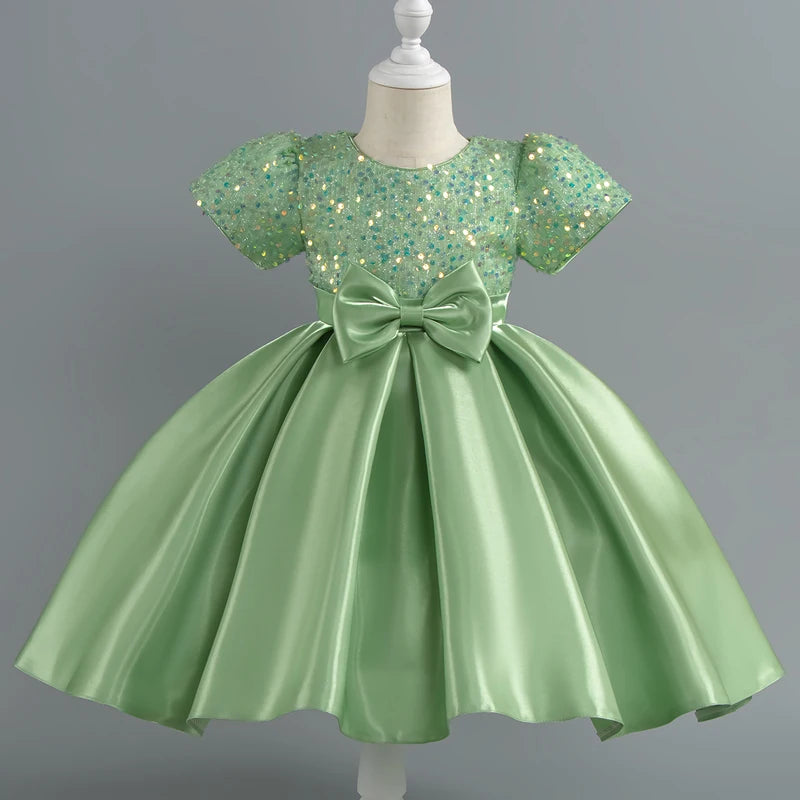 Baby Girls Christmas Dress Sequin ShortSleeve Party Dress Birthday Toddler Dress Wedding Princess Dress for Kid Girl Luxury Cown