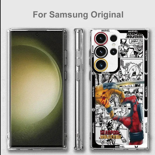Deadpool Wolverine Clear Phone Case for Samsung Galaxy S24 Ultra S23 S22 S21 10 Plus S20 FE Note 20Ultra Cover