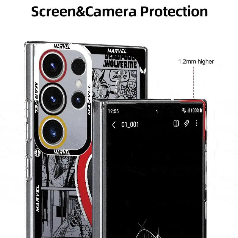 Deadpool Wolverine Clear Phone Case for Samsung Galaxy S24 Ultra S23 S22 S21 10 Plus S20 FE Note 20Ultra Cover