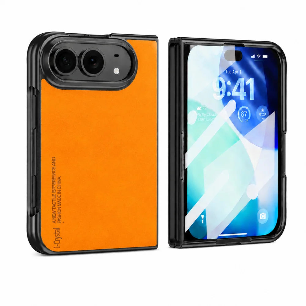 An orange protective phone case with a black bumper frame, shown from both the back and front angles on a white background. The brand name 'Logekal' is printed vertically on the lower left of the orange back panel.