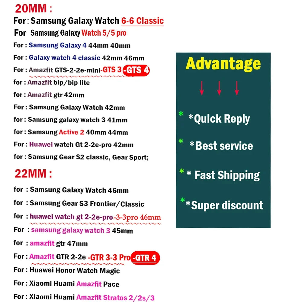 20mm/22mm watch band For Amazfit GTR/GTS 4-3-2-2e/GTR 42mm-47mm/bip-U-S-lite Nylon Loop strap sport correa amazfit gts 4-2 mini