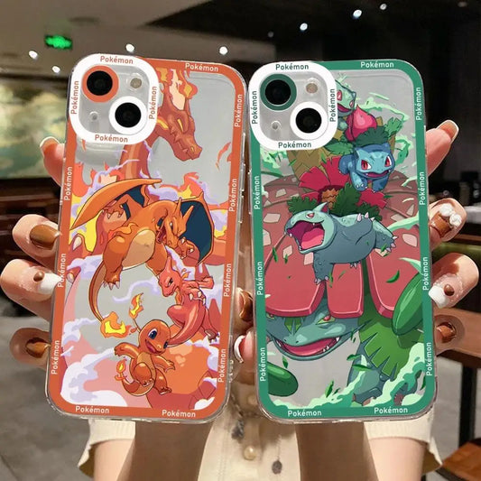 Anime Pokemon Charizard Pikachu Phone Case for IPhone 15 Pro Max 11 12 13 14 Pro Max 14 7 8 Plus XR X XS SE 2 3 Soft Clear Cover