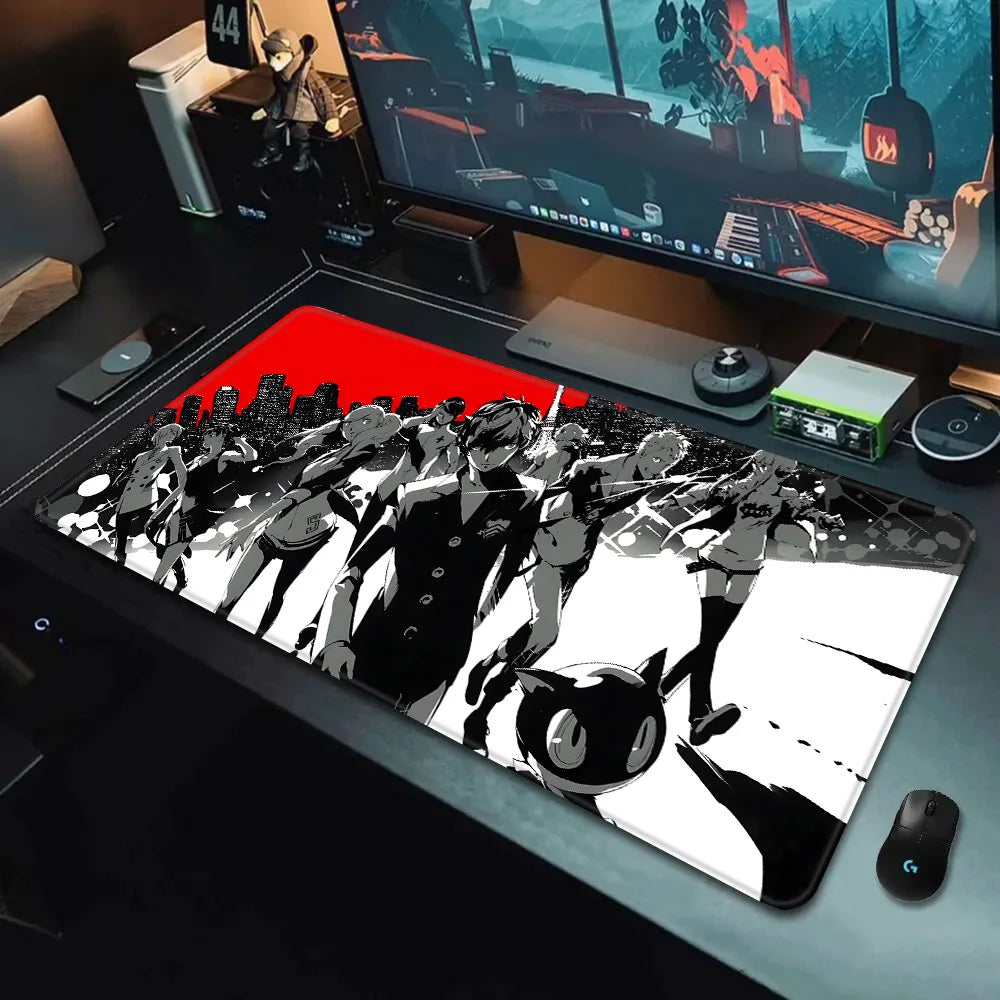 Game Persona P5 Mousepad HD Printing Computer Gamers Locking Edge Non-slip Mouse Pad XXL90x40cm Keyboard PC Desk Pad