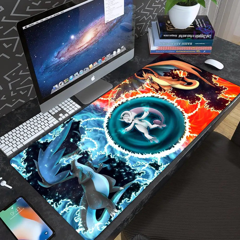 Gaming Mouse Pad P-pokemon Charizard Home New HD Pc Mousepad XXL keyboard pad Non-Slip Office Carpet Laptop Mice Pad Gift